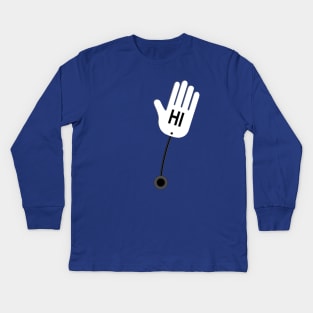 70s Style Waving Hand Kids Long Sleeve T-Shirt